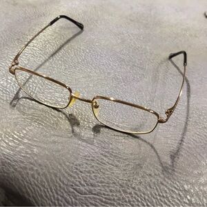 ELEMENTS by Europa Men’s Gold Eyeglass Frames. Thin Frame.
